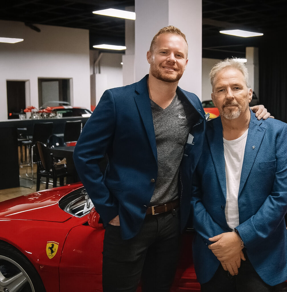 Tommy Roes at Ferris Cars with a Ferrari